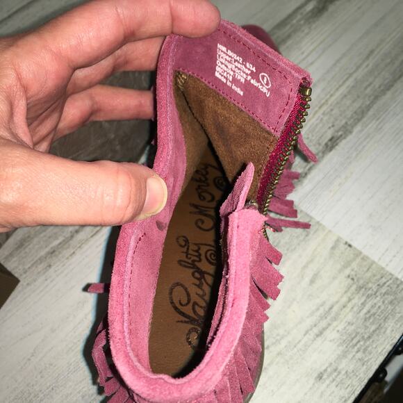 Naughty Monkey Red Fringe Heeled Boots - Picture 10 of 10